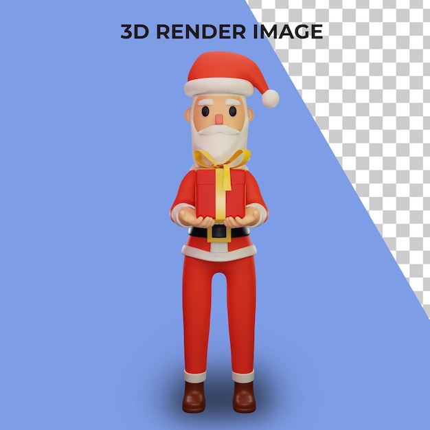 クリスマスと新年のコンセプトを持つサンタキャラクターの3dレンダリング