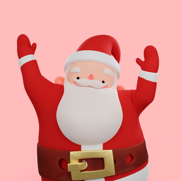 3d rendering of santa claus pose