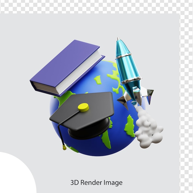 学校教育の図の 3 d レンダリング、web、アプリ、インフォ グラフィックに使用