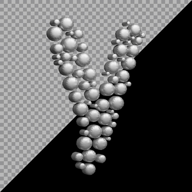 3d-рендеринг маленькой буквы y воздушный шар серебра