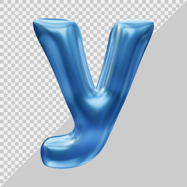 3d rendering of small letter y with modern style