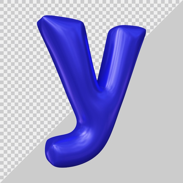 3d rendering of small letter y with modern style
