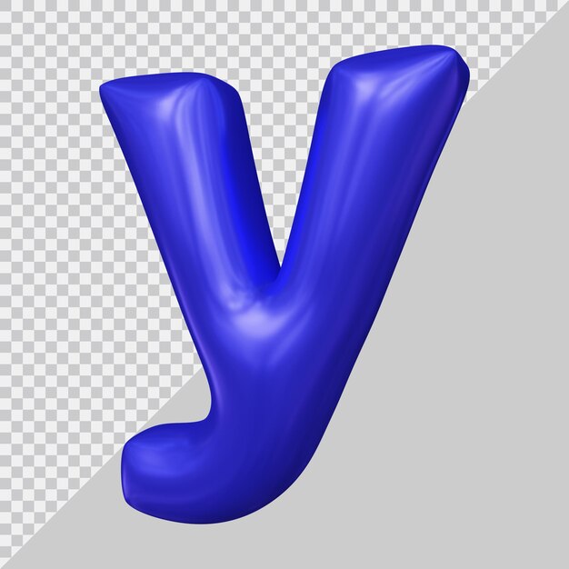 3d rendering of small letter y with modern style