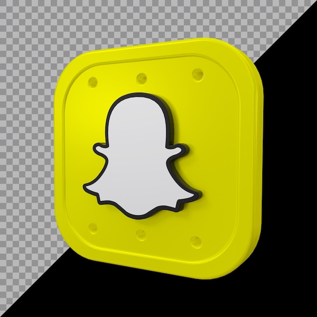 PSD 3d-рендеринг значка snapchat