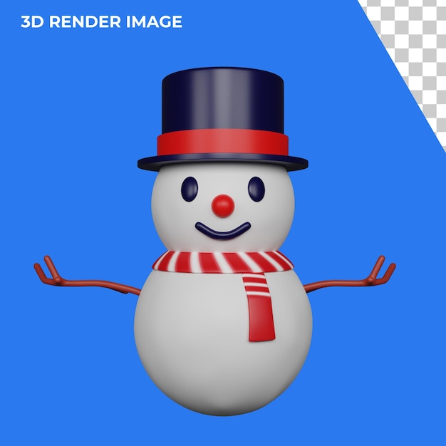 雪だるまのクリスマスと新年の3dレンダリング