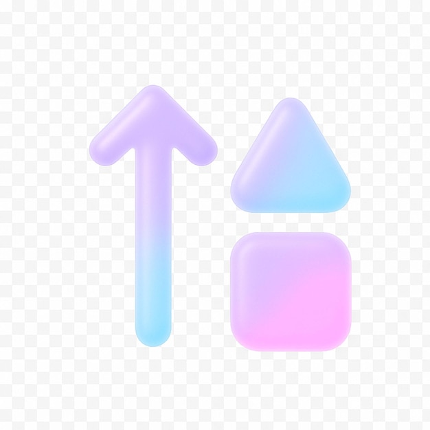 3d rendering of sort shapes up icon