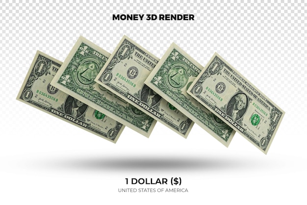 3d 렌더링: 미국 1달러 지폐