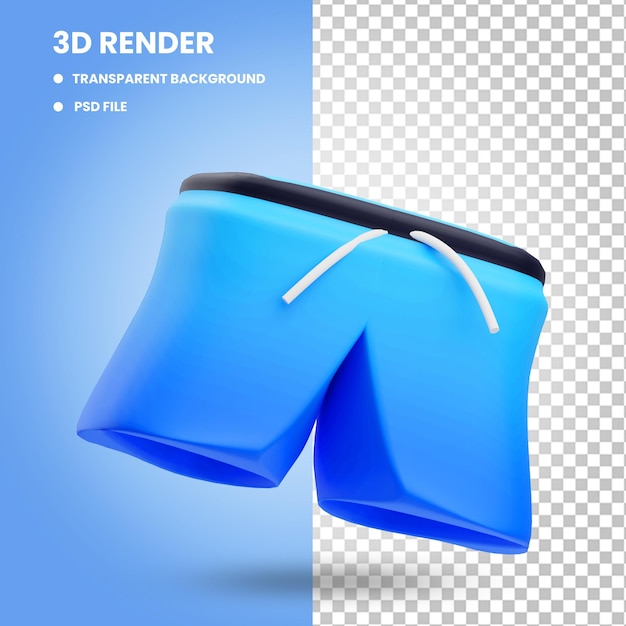 PSD 夏のショートパンツのアイコンイラストの3dレンダリング
