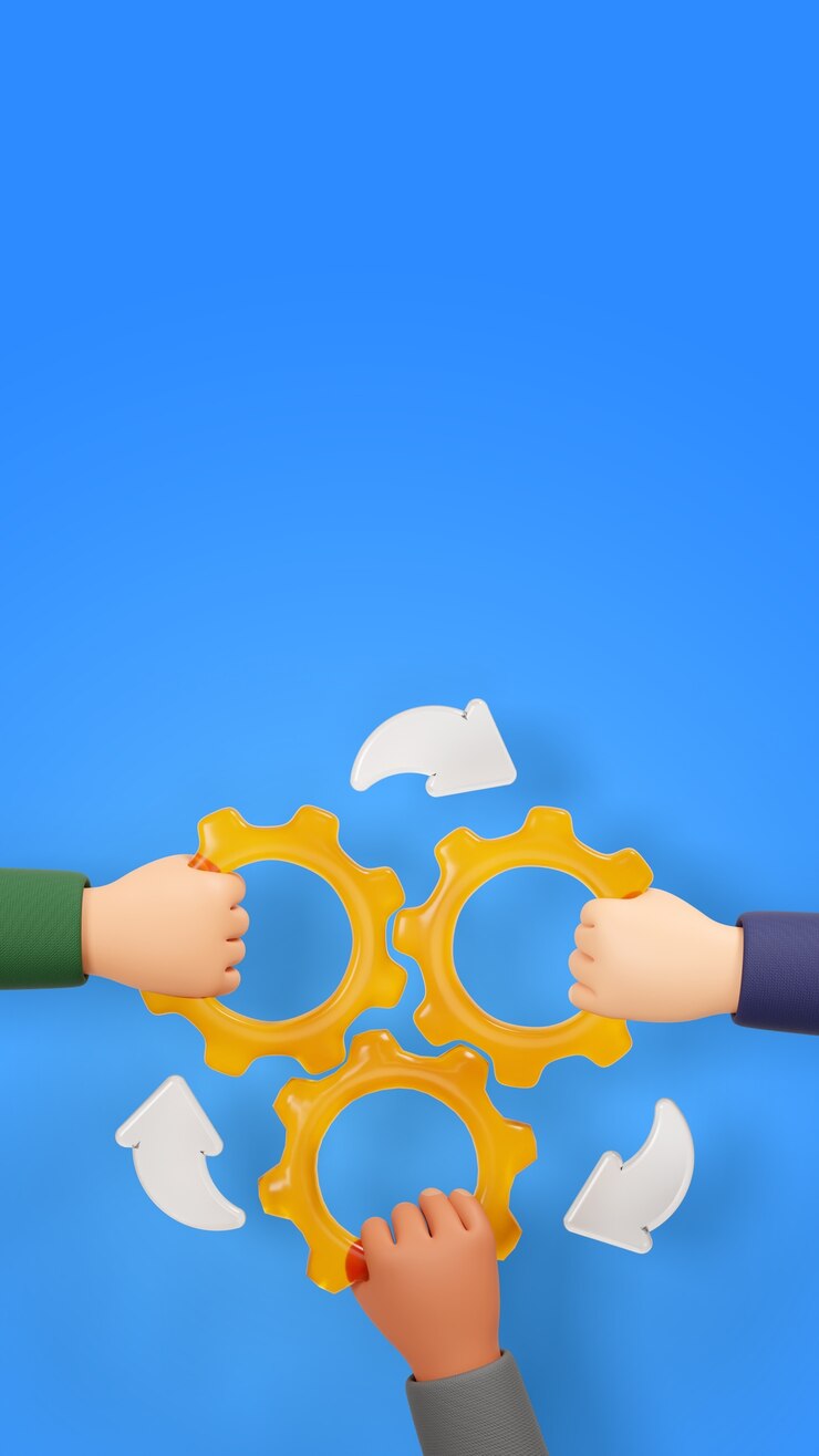 PSD 3d rendering of team work