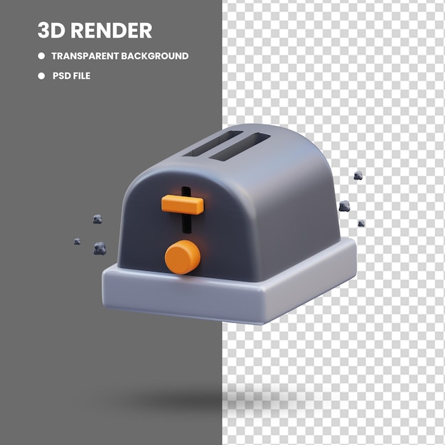 トースター キッチン家電かわいいアイコン イラストの 3 d レンダリング