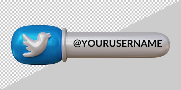 3d rendering of twitter icon lower third