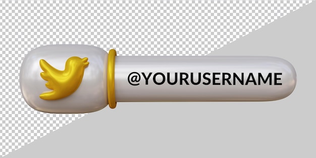 3d rendering of twitter icon lower third
