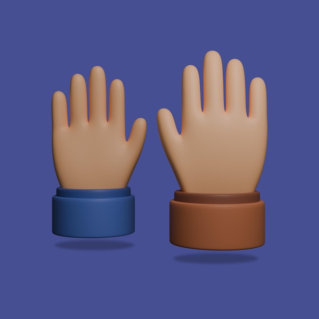 3d rendering of two hand gesture