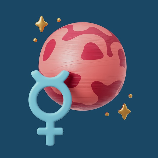 3d rendering of venus icon