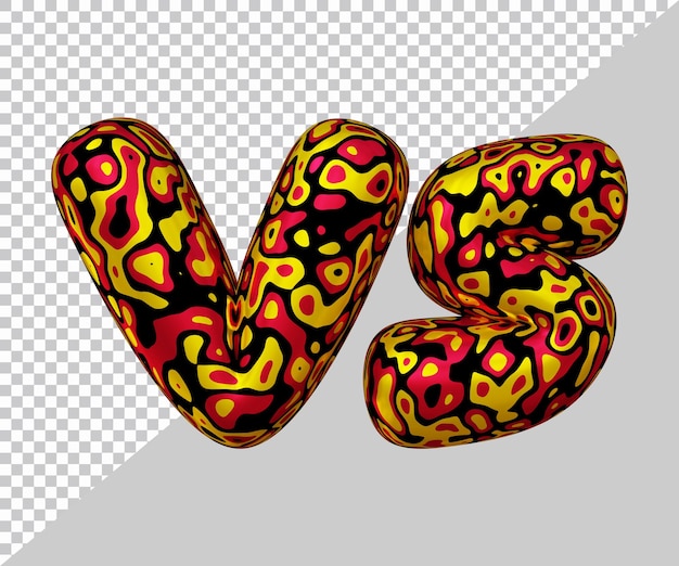 3d rendering of vs text with modern style