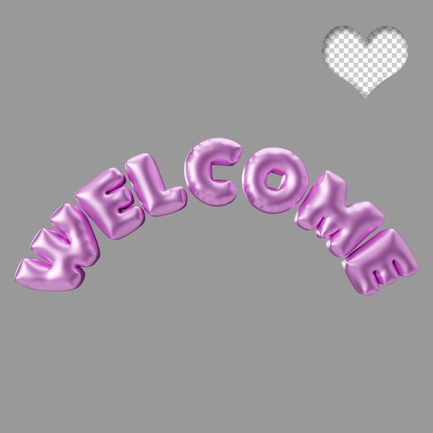 3D Rendering Of Welcome Sign Baloon