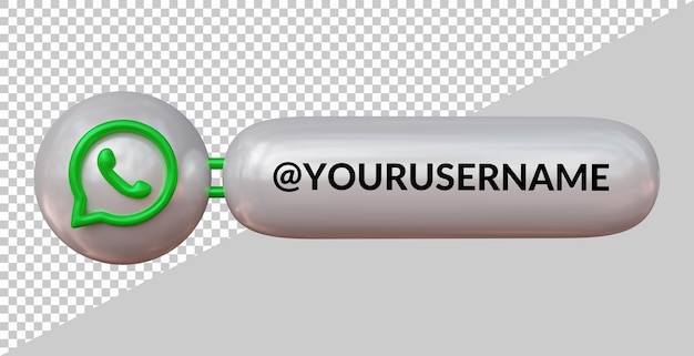 Whatsappアイコンのローワーサードの3dレンダリング