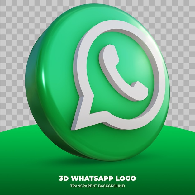 고립 된 Whatsapp 로고의 3d 렌더링