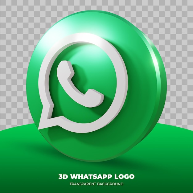 고립 된 Whatsapp 로고의 3d 렌더링