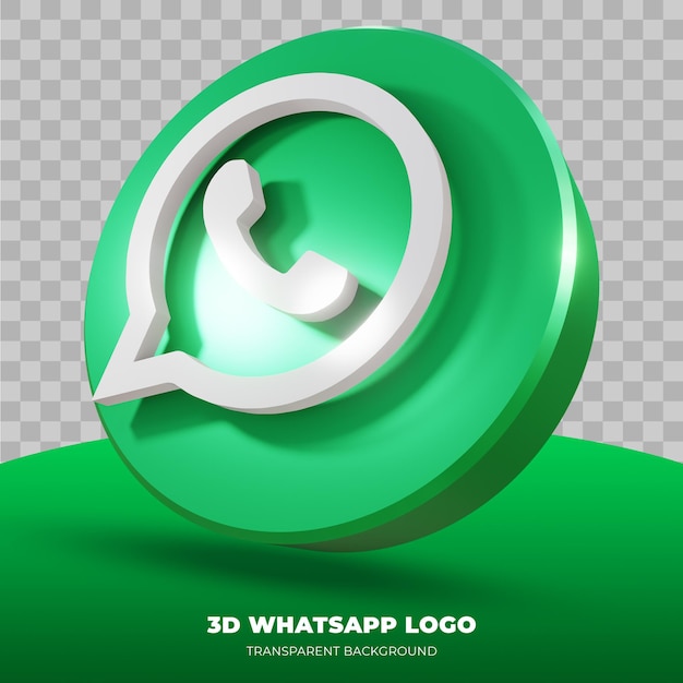 3d-рендеринг логотипа whatsapp изолированы