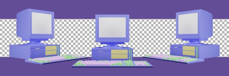 PSD 3d rendering old computer icon