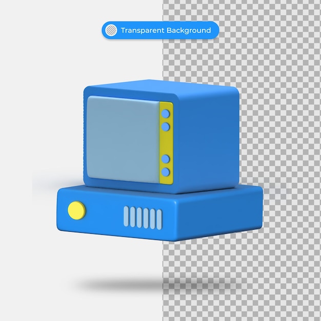 PSD 古いコンピューターの3dレンダリング