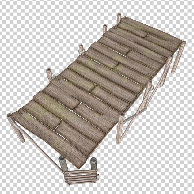 PSD 3d rendering old wood dock old pier