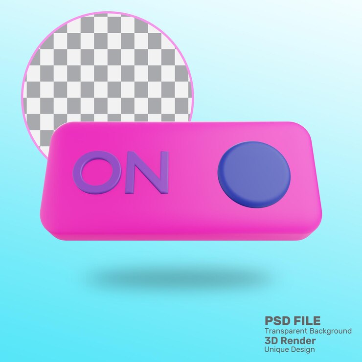 PSD 3d rendering on icon premium psd