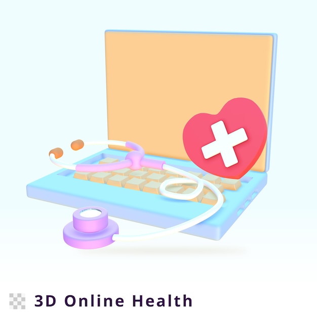 3d-rendering online gezondheidsillustratie