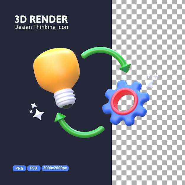 3d rendering - ontwerp denken implementatie icoon
