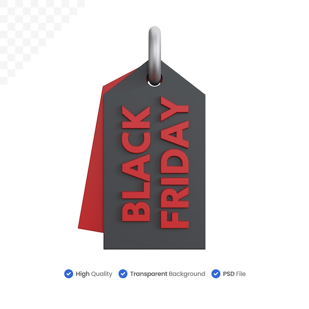 PSD il rendering 3d apre la scatola con le parole black friday isolate