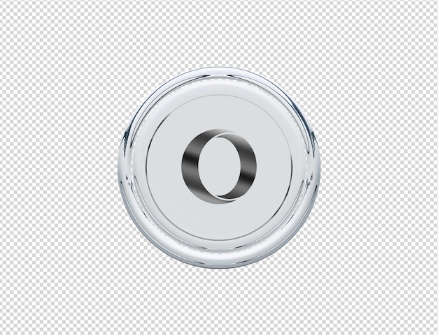 PSD 3d rendering opera icon silver glossy