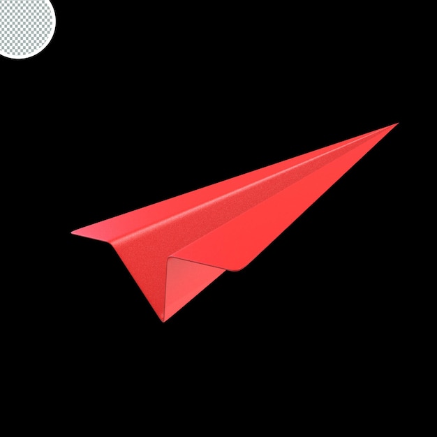 PSD illustrazione isolata dell'aereo di carta di origami della rappresentazione 3d