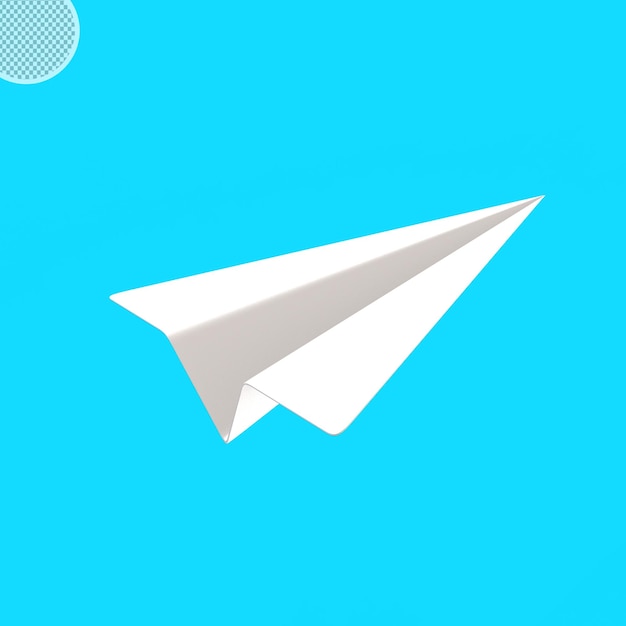 PSD 3d рендеринг оригами бумажный самолет изолированных иллюстрация