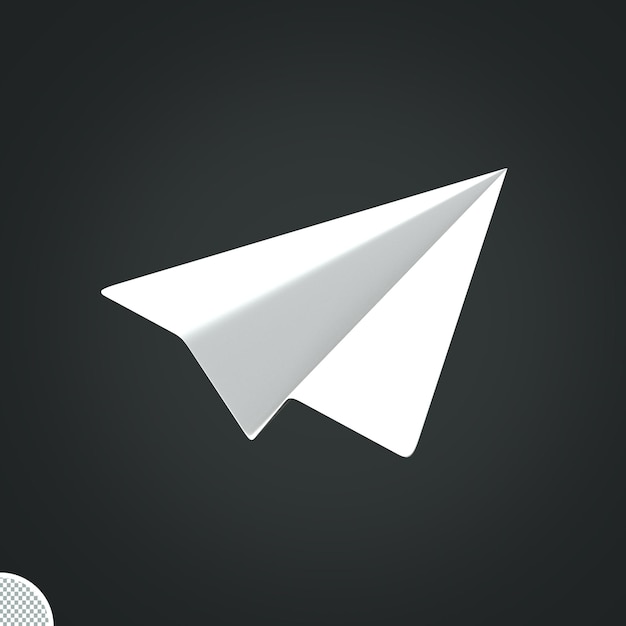 PSD 3d рендеринг оригами бумажный самолет изолированных иллюстрация
