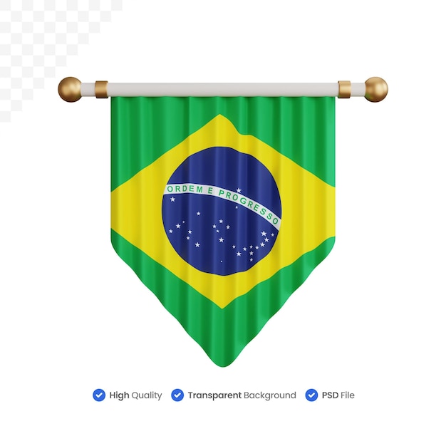 3d-rendering ornament brazilië nationale vlag geïsoleerd