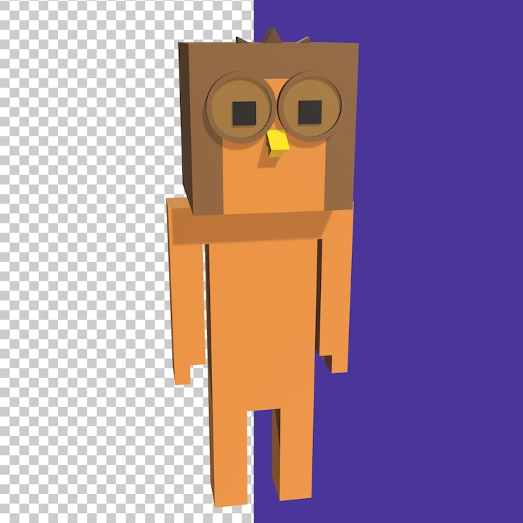 PSD 3d rendering owl