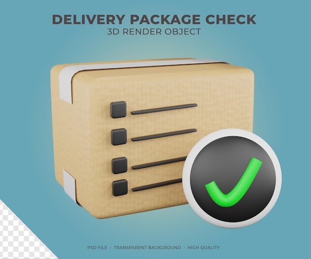 3d rendering package delivery check