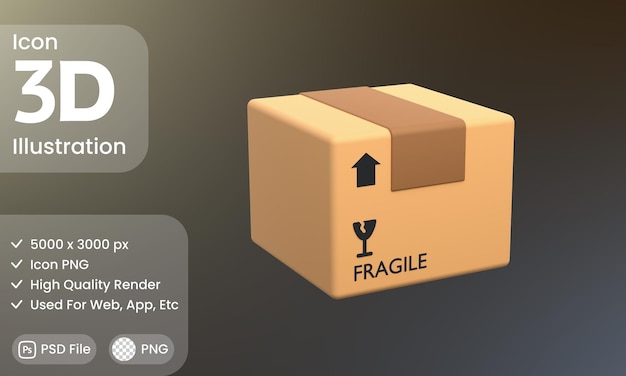 3d rendering of the package object, psd file