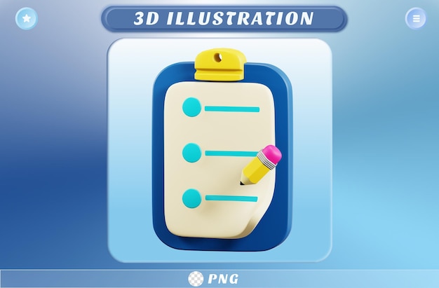PSD 3d rendering paper board shool