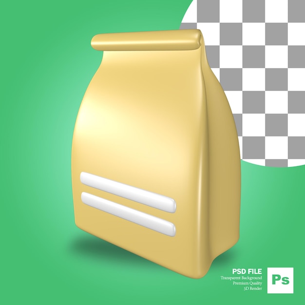 3d rendering of paper food wrappers