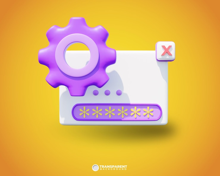 PSD 3d rendering password repair or forgot password