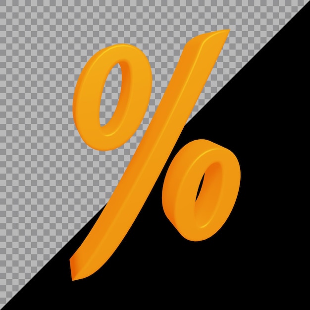 3d rendering of percent symbol