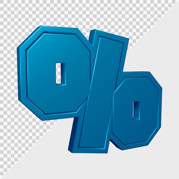 3d rendering of percent symbol