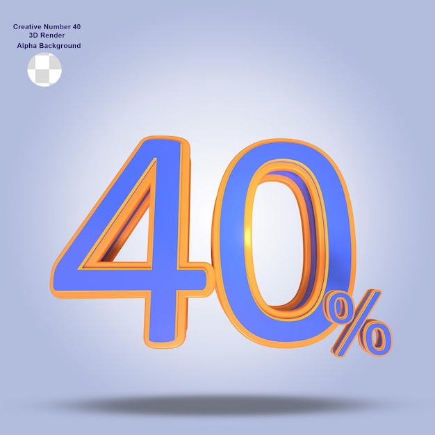 3D Rendering percentage number 40