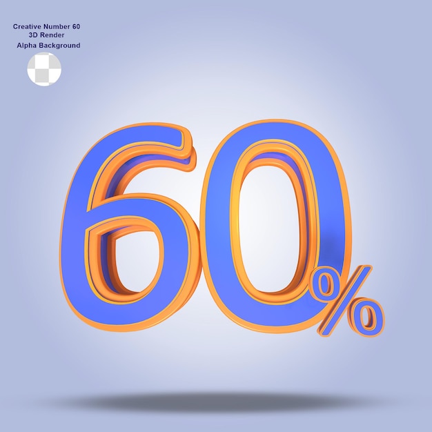 3D Rendering percentage number 60