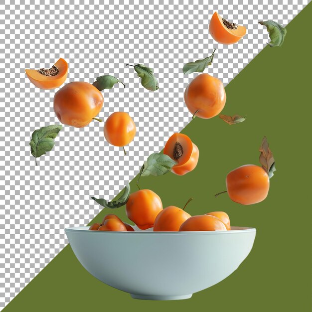 PSD 3d rendering of a persimmon on transparent background ai generated