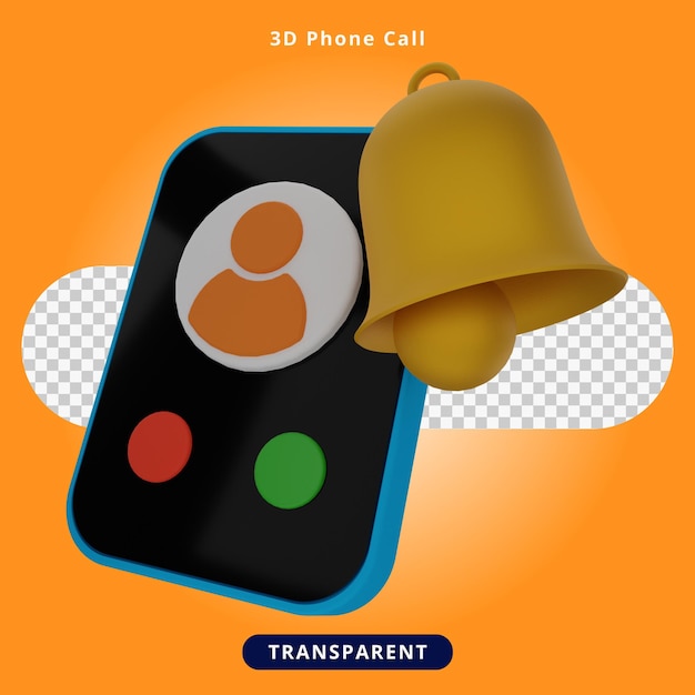 Illustrazione di telefonata di rendering 3d