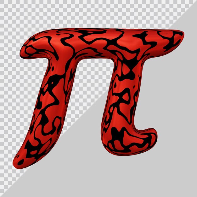 PSD 3d rendering of pi symbol balloon