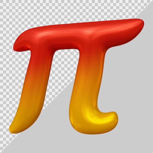 PSD 3d rendering of pi symbol balloon